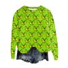 Women's Fashion Round Neck Pullover Top Long Sleeve Tee Christmas Printed Sweatshirt