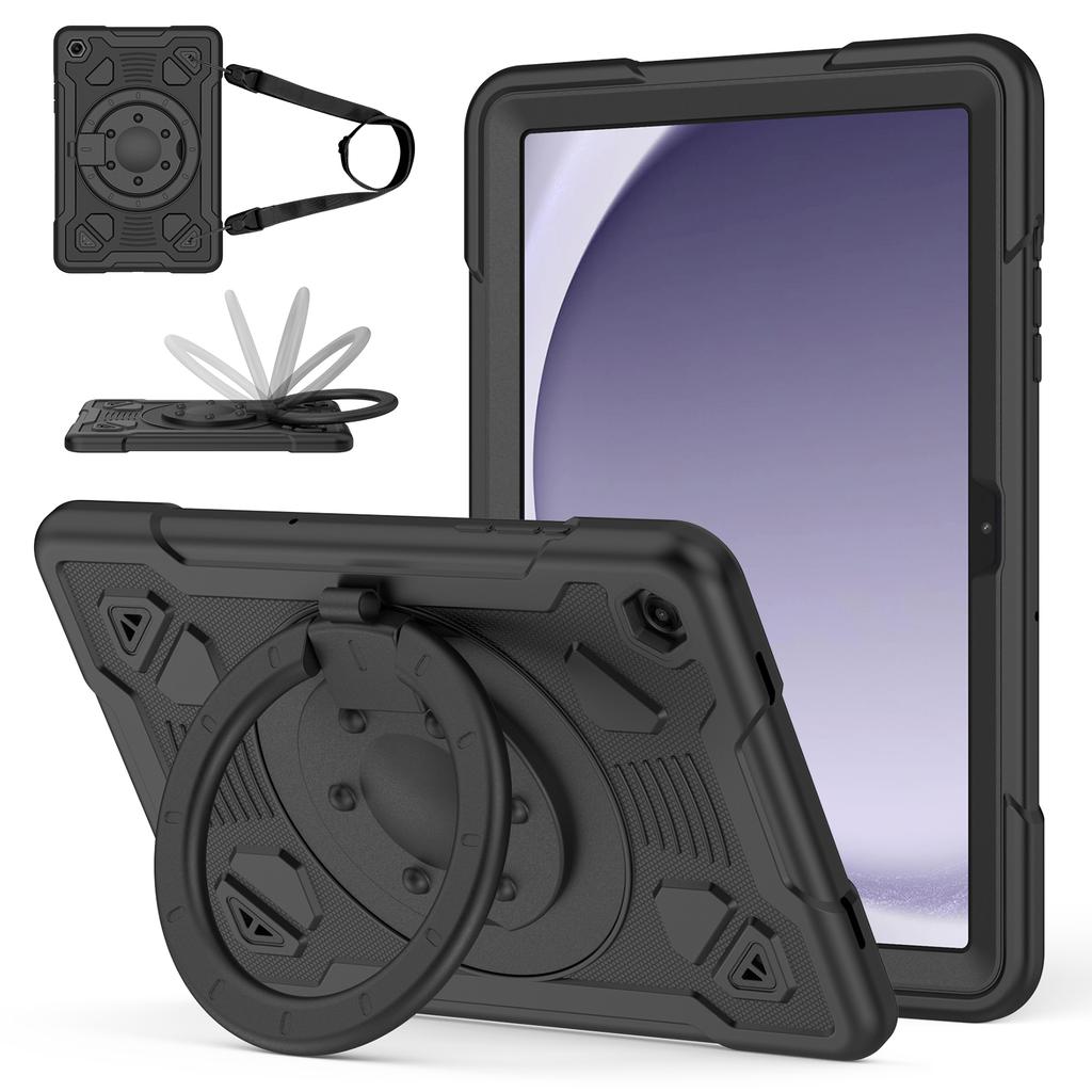 Чехол для планшета Samsung Galaxy Tab A9 / Tab A11 с подставкой, космическая планета, ПК + Силиконовый чехол для планшета с плечевым ремнем