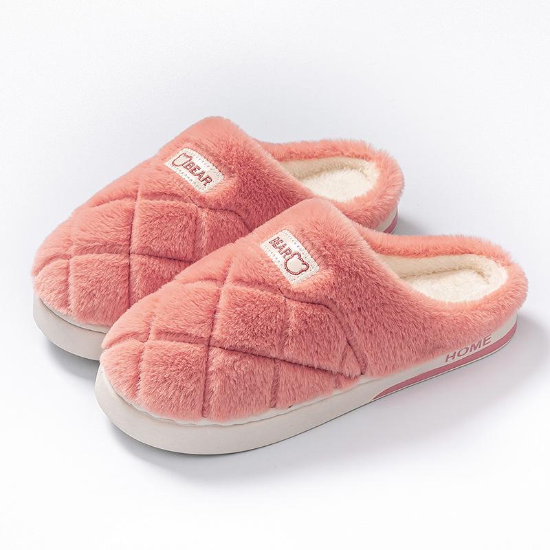 2025 Women's Autumn/Winter Plush Cotton Indoor Slippers - Warm Household Footwear for Couples