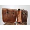 2 Side Pouch Brown Leather Motorcycle Side Pouch Saddlebags Saddle 2Bag