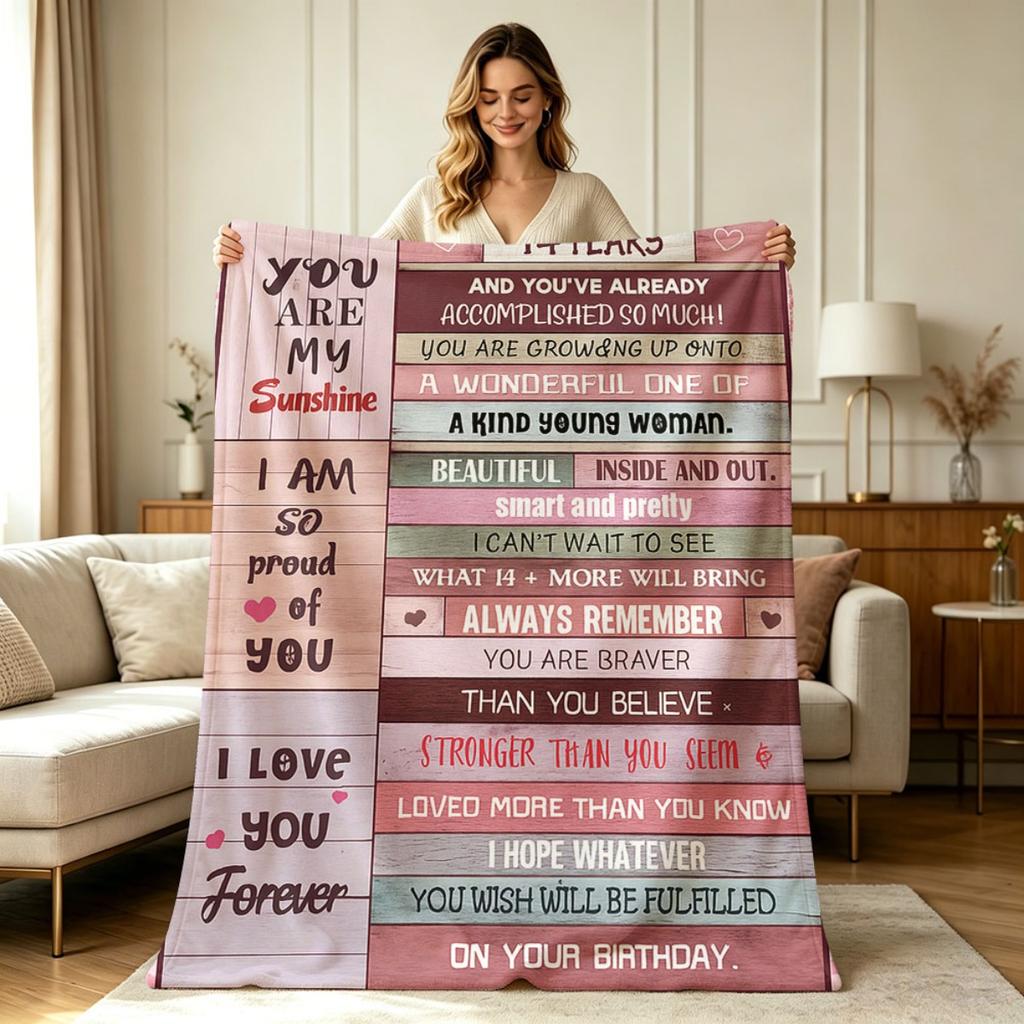 Soft Flannel Blanket with Warm Loving Anniversary Birthday Print All Season Blanket for Sofa Couch Bedroom Living Room Home Decor