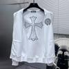8632 CHROME HEARTS 2025 Новинка Весна и Осень Плюс Размер Тонкий Стиль Классический Стиль Логотип Молния Свитшот С Капюшоном Для Пар