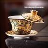 360° Hovering Lid Gaiwan – Jade Porcelain Three-Part Chinese Tea Bowl for Gongfu Brewing