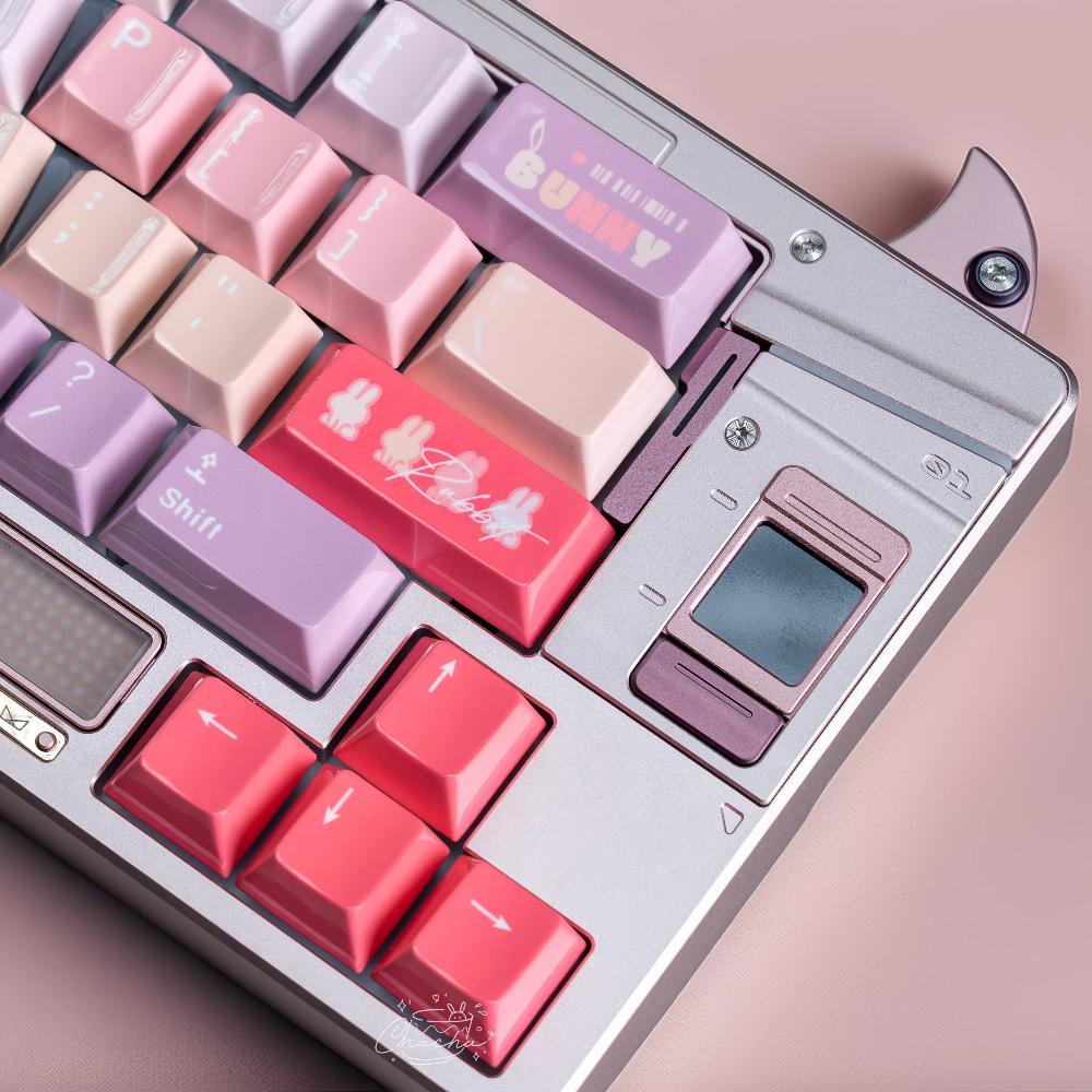 MonsterLab Dream Rabbit Keycap Set 169key PBT Custom Cute Keyboard Cap Cherry Profile Gaming KeyCap for Mechanical Keyboard Gift