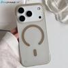 Матовое Жесткое Безрамочное Магнитное Для Magsafe Чехол Для iPhone 17 Air 16 15 14 Plus 13 12 11 17 Pro Max Полупрозрачная Тонкая Задняя Крышка