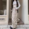 Retro Tie-Dye Wide-Leg High-Waisted Pants for Women - Spring/Autumn Versatile Casual Wear