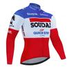 Soudal Quick Step France Autumn Long Sleeved Breathable Cycling Suit Set  Road Bike Clothes  MTB Uniform Bicycle Bib Pants Riding SportShirt