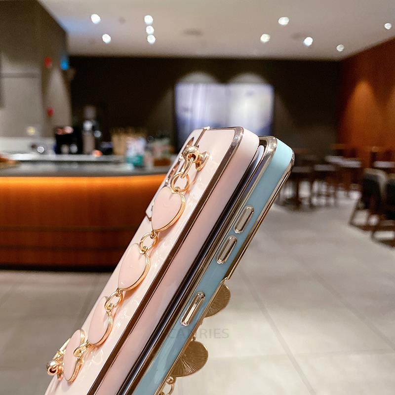 Роскошный чехол-цепочка с браслетом в виде сердца для Xiaomi Redmi Note 11 10 s Pro Plus 5G 2022, чехол-ремешок на Note11 11s Note10 10s