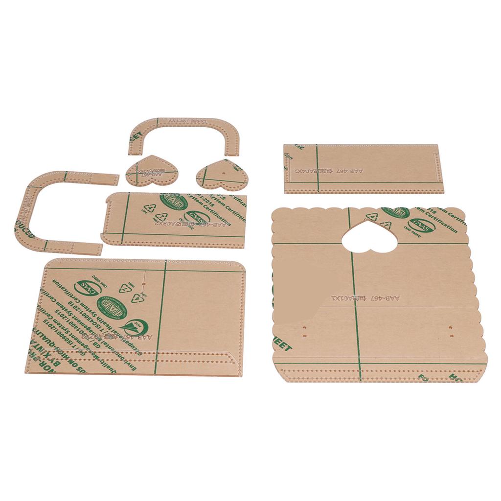 8Pcs Acrylic Templates Reusable Heart Shaped Pattern Clear DIY Leather Models Boards for Shoulder