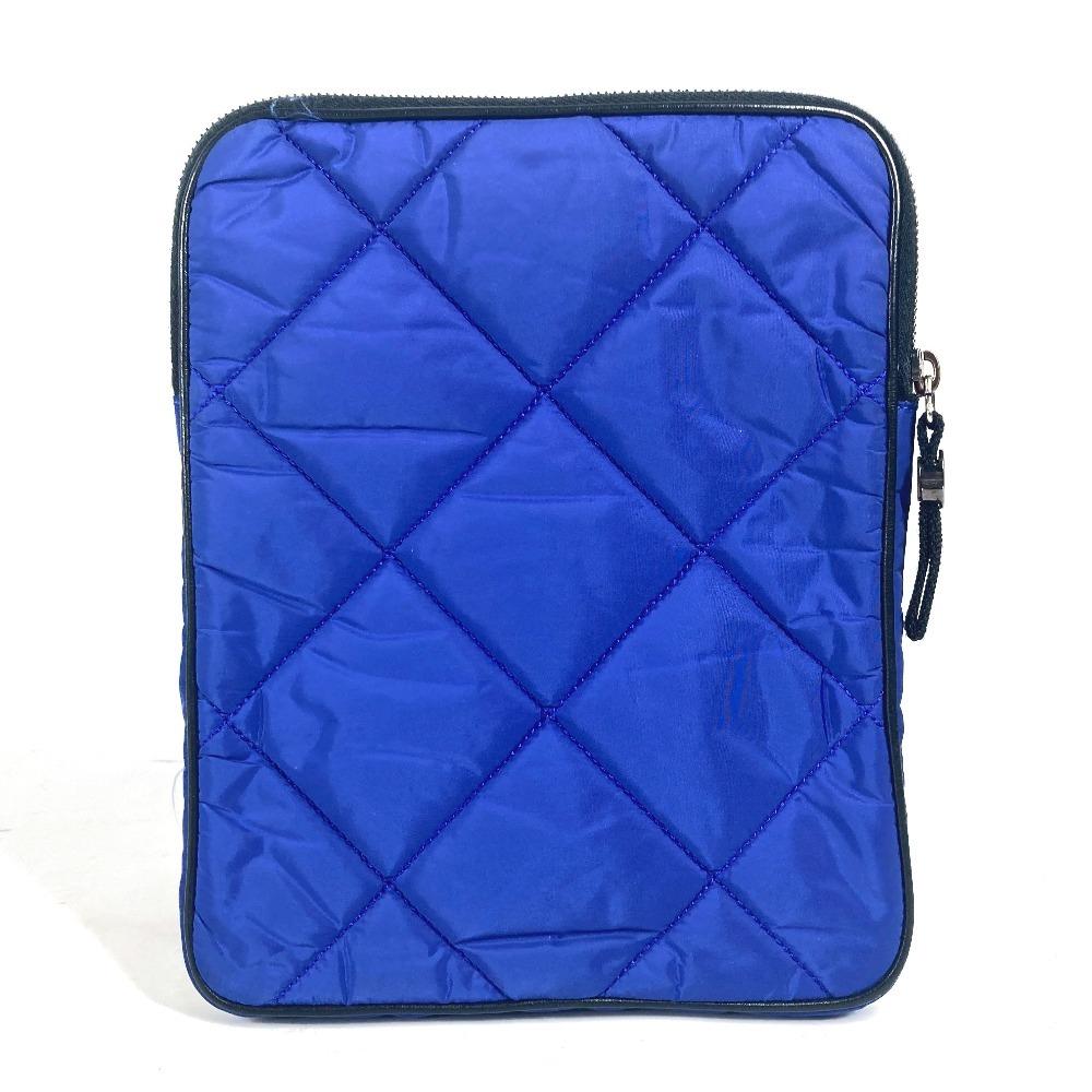MONCLER logo tablet case Clutch bag Pouch Nylon blue/Black