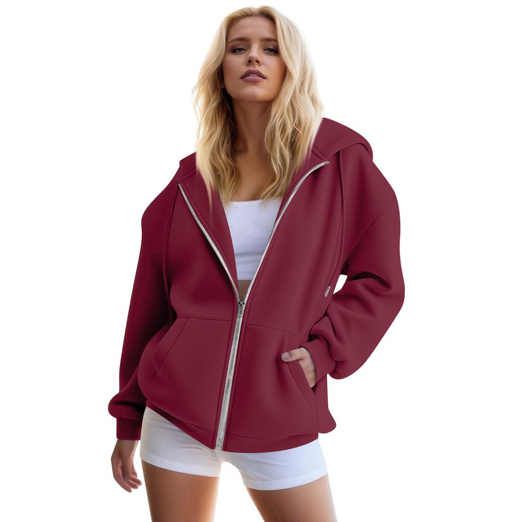 Womens Zip Up Hoodies Oversized Sweatshirts Fall Fashion Outfits Casual Jackets