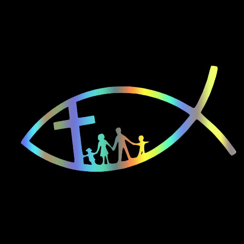 JT01 # наклейки для автомобиля, христианская рыба, Иисус, семейный крест, церковные декоративные наклейки