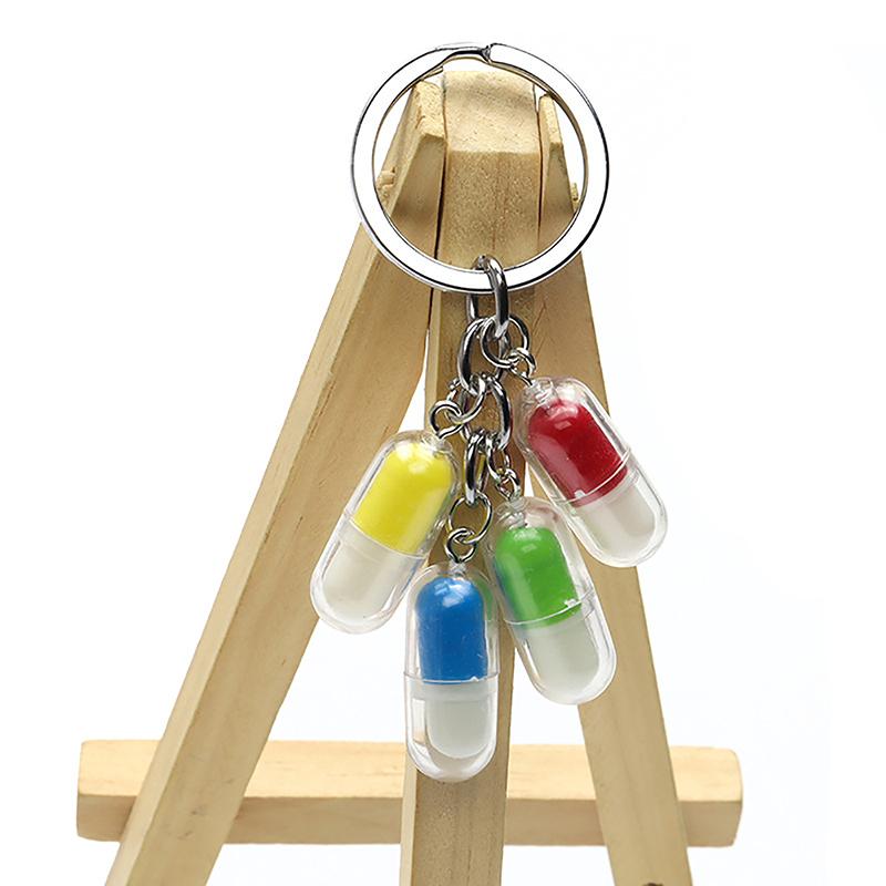 Милый смайлик капсула брелок смешной таблетка наркотик кулон акриловый брелок женская сумка подарочный брелок мини модель капсула