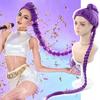 Synthetic Cosplay Wig Women's Purple Full Head Wig with Single Ponytail Suitable for Halloween and Christmas Cosplay