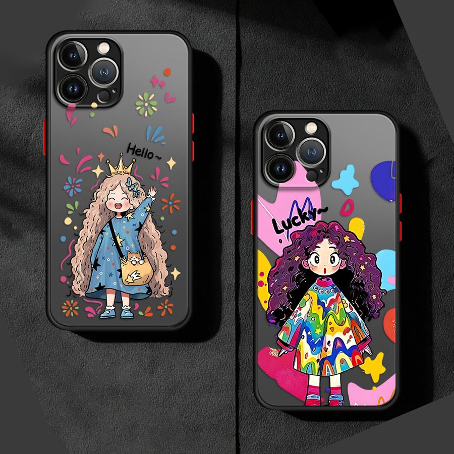 Case for iPhone 17 Pro Max 14 11 12 15 13 Mini 16 Plus XS XR Air 7 8 SE Funda Back Phone Cover Cute Cartoon Character