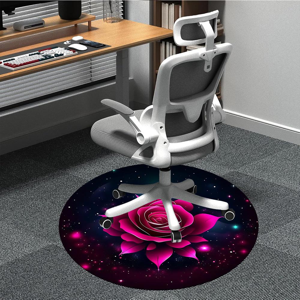 1 шт. Круглый ковер Galactic Rose для офиса, Ковер для офиса, Игровой, Легкий круглый напольный коврик yy260208003