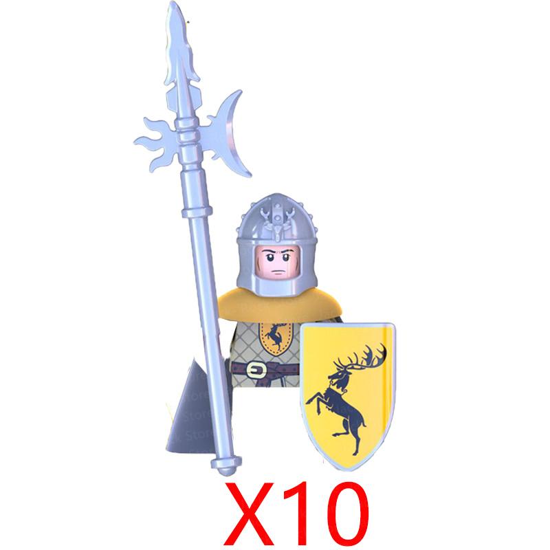 Военные Строительные Блоки Фигурки Солдат Подарки Игрушки Серия Кино Фантастика Средневековый Рыцарь Легион Оружие Щит Флаг MOC