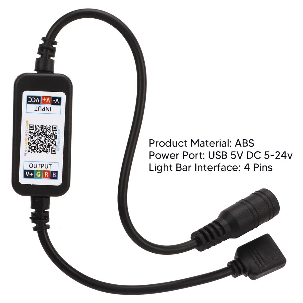 2 Pcs Mini LED Controller Bluetooth RGB Music Controller USB 5V DC 5?24V 4 Pin LED Control For 5050 LED Strip Lights