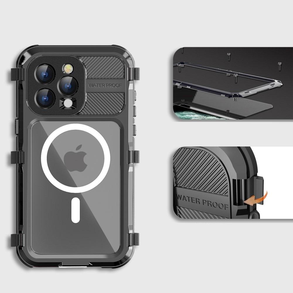 IP68 Waterproof Case for iPhone 15 Pro, SHELLBOX MagSafe, Black
