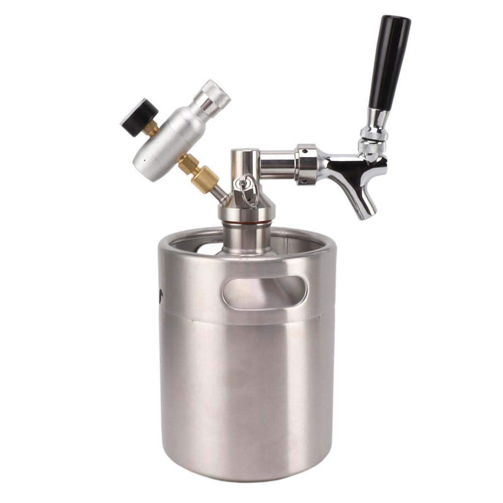 Система мини-кегов для пива 2 л, мини-кег из нержавеющей стали, система кранов для домашнего кофе, регулируемая