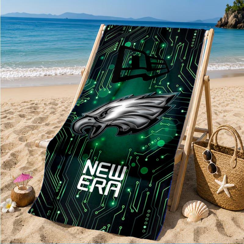 Philadelphia Eagles Night Game Beach Towel, Quick-drying, Easy to Care for, Suitable for Both Fitness and Beach Vacations,Sports Essential