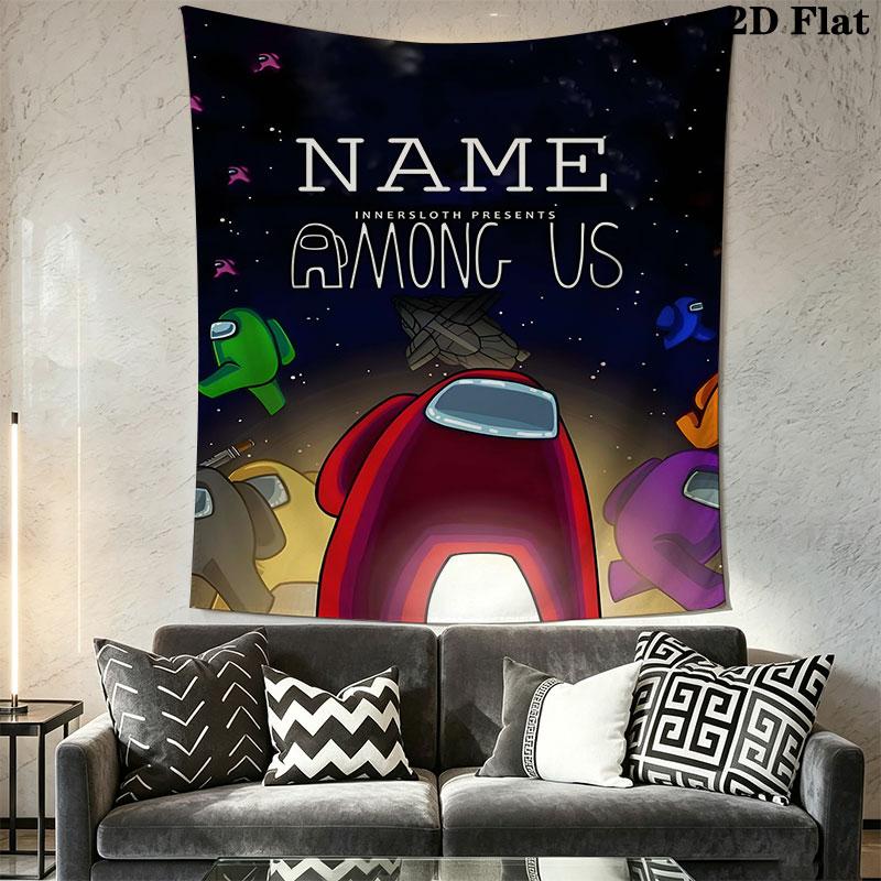 Custom Among Us Wall Hanging Printed Fabric Blanket Decorative Tapestries for Bedroom Living Room Home Decor
