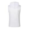 Men Vest Hooded Drawstring Sleeveless Tops Solid Color T-Shirt with Wide Shoulder