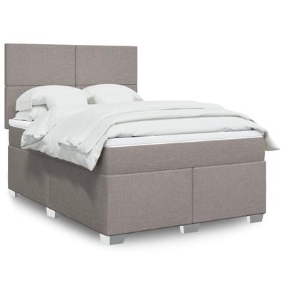 Vidaxl Континентальная кровать с матрасом, цвет тауп, ткань, 140x190 см