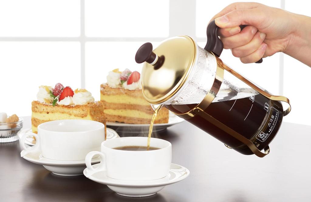 Yoshikawa Coffee Press/Tea Server, 750ml French Press, 5-Cup Capacity, Graduated, Made In Japan, Mocha Brown, SJ3306