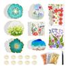 6Pcs Silicone Irregular Coaster Epoxy Resin Molds with Foil Flakes Dried Flowers Cup Holder Mat Mould DIY Craft Tools