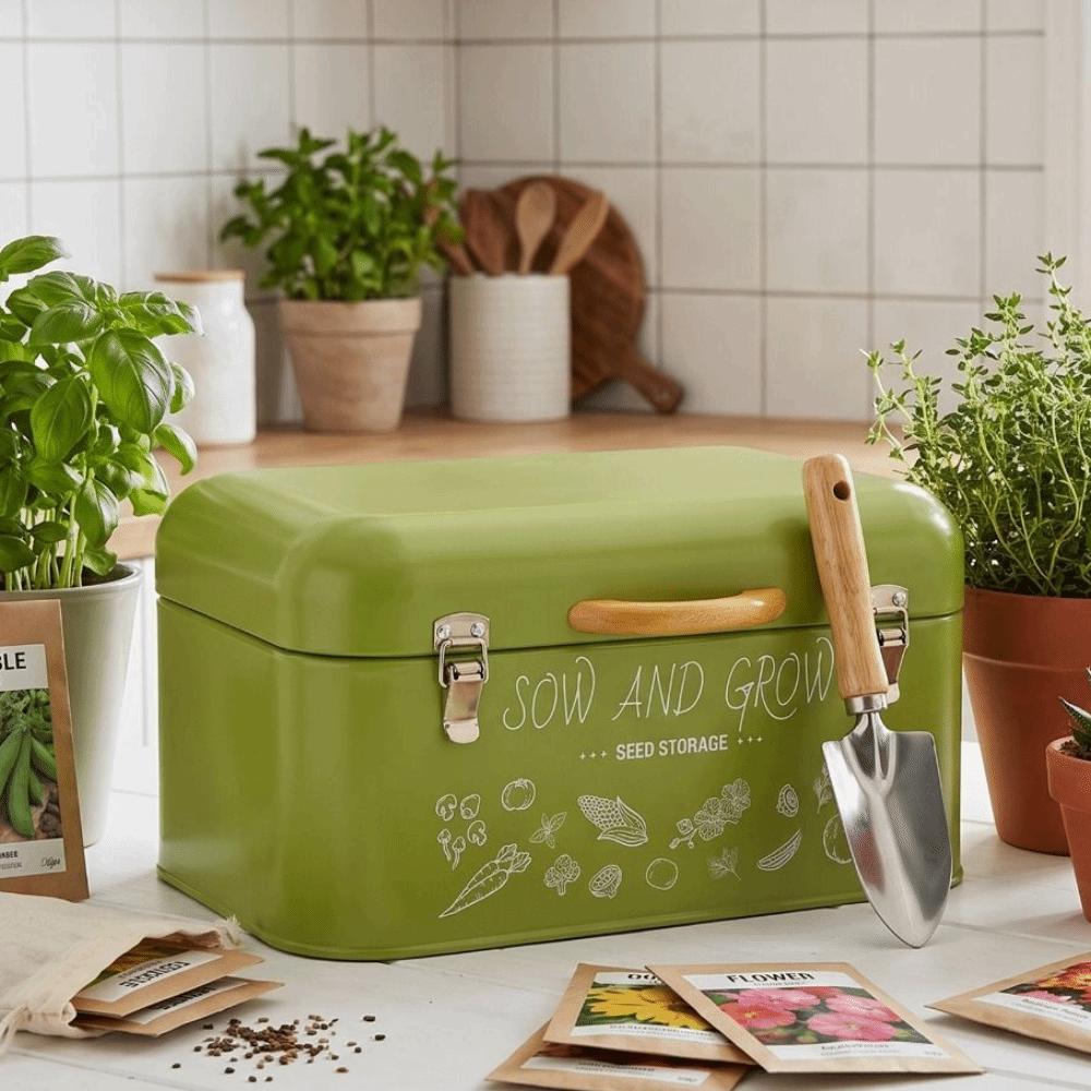 Metal Seed Storage Box Waterproof Storage Container Nordic Style Sorting Box  Outdoor Gardening