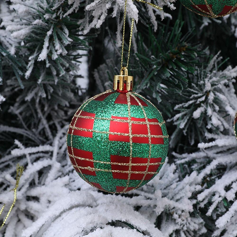 6pcs Shatterproof Christmas Tree Hanging Balls Painted Christmas Gift Balls  Xmas Tree Ornaments
