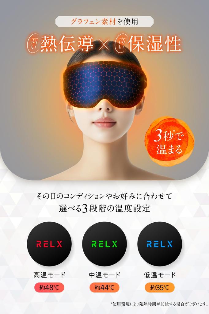 RELX Аккумуляторная беспроводная маска для глаз Подогреватель для глаз Помощь для сна Светоблокирующая Подарок на День отца