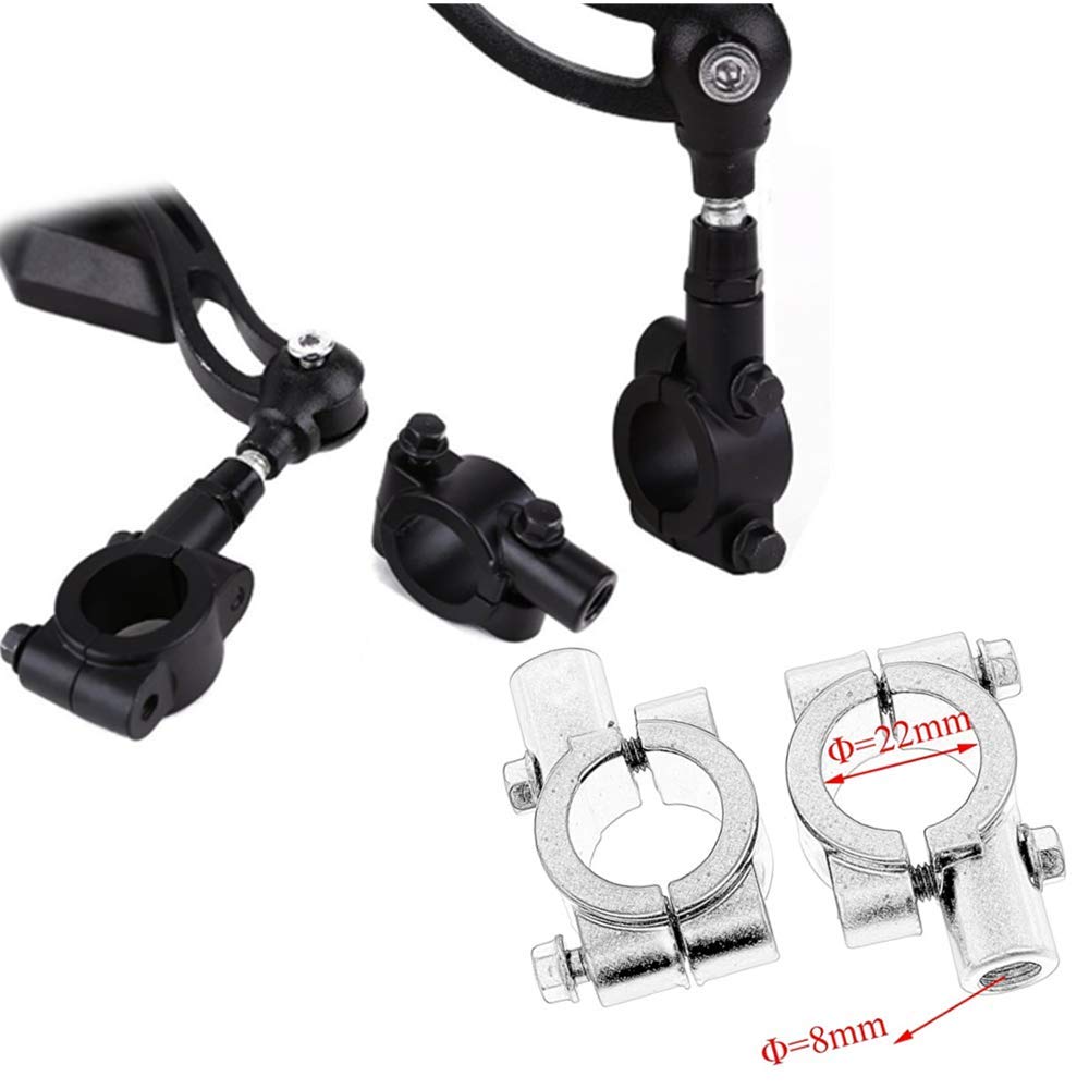 Велосипедная ручка 22 мм универсальный держатель зеркала крепление держатель адаптер зажим велосипедная ручка набор из 2 шт. (Серебряная 8мм положительная нить)