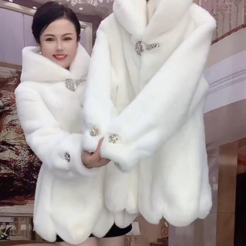Новая женская шуба из искусственного меха норки, куртка из искусственного флиса норки с капюшоном, имитация меха, свободный большой размер, зимняя