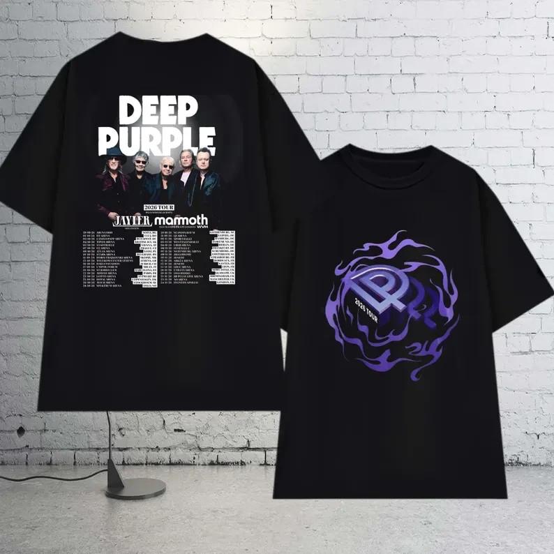 Футболка Deep Purple World Tour 2026, Футболка с логотипом рок-группы Deep Purple, Унисекс футболка