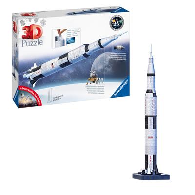 3D-пазл Ravensburger: Аполлон 11 и ракета Сатурн V, 440 деталей. Готовый размер: 98,1 см (Высота). (предмет номер. 11545) Подходит для детей от 8 лет и старше.. [Головоломка,