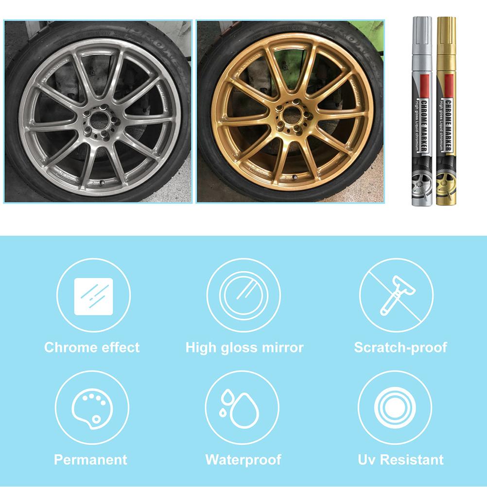 3 шт., средство для удаления царапин на краске автомобиля, маркер с глянцевым жидким хромом, хромированная маркерная ручка