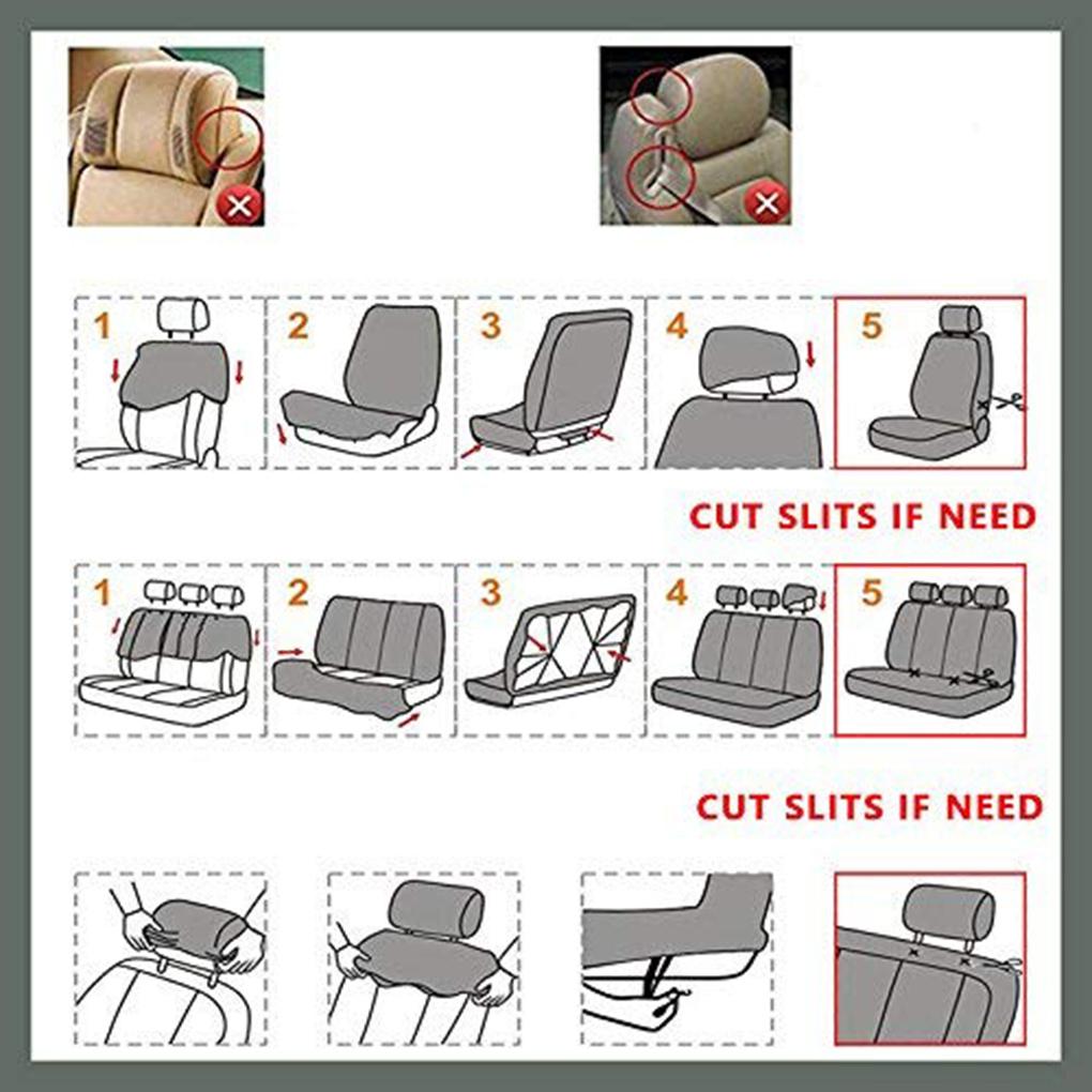 Комплект чехлов Универсальный размер Подходит для большинства автомобилей Чехлы со стилизацией под следы шин Для сидений