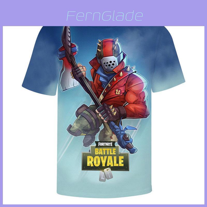 3D футболки Fortnite Лучшая видеоигра Королевская битва С коротким рукавом Дышащие