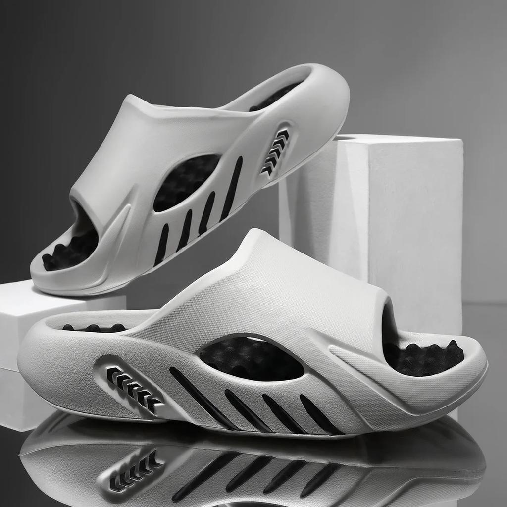 Модные мужские шлепанцы Летние уличные модные противоскользящие пляжные сандалии Платформа Тренд Пара Домашние тапочки для ванной Сандалии на толстой подошве