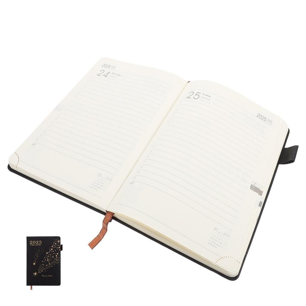 Daily Planner Notebook 2025 Large Capacity Firm Paper Compact Portable Monthly Weekly Academic Organizer Book Planner Schedule