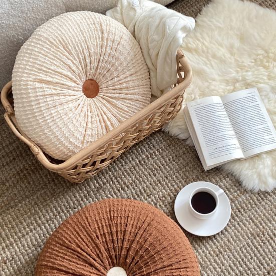 Декоративные подушки в европейском стиле, легкие, роскошные, однотонные, в форме колеса, круглый стул ручной работы, офисные подушки, диванная подушка, футон