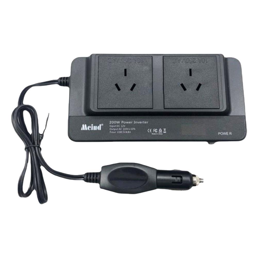 200 Вт автомобильный инвертор с модифицированной синусоидой, адаптер питания постоянного тока 12 В в переменный ток 110 В 220 В, быстрая зарядка, универсальная розетка для США и ЕС