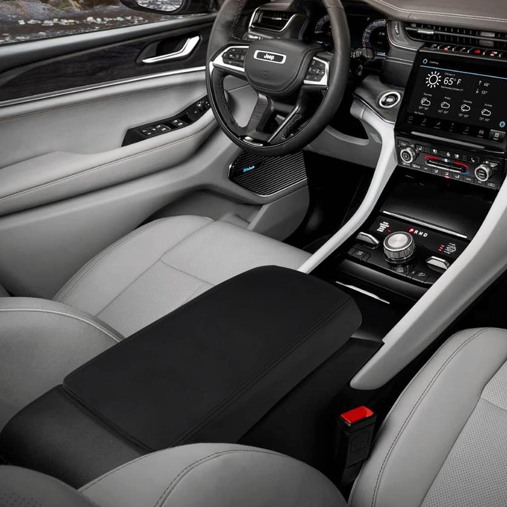 INTGET Car Center Console Armrest Cover for Jeep Grand Cherokee 2022 2023 Cherokee L Accessories Armrest Box Dog Seat Cover Pad Console Lid Protector