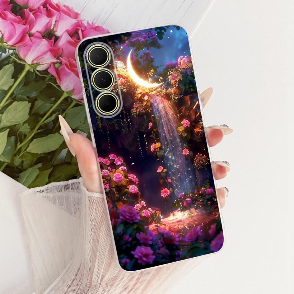 Чехол для Samsung Galaxy A17 A37 A57 5G Чехол Новый Стильный Цветок Прозрачный Мягкий Силиконовый Чехол для Телефона для Samsung A 17 A 37 A 57 Бампер