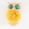 Owl Rhinestone-Inlaid Fur Car Vent Pendant - DIY Animal Ornament Accessory