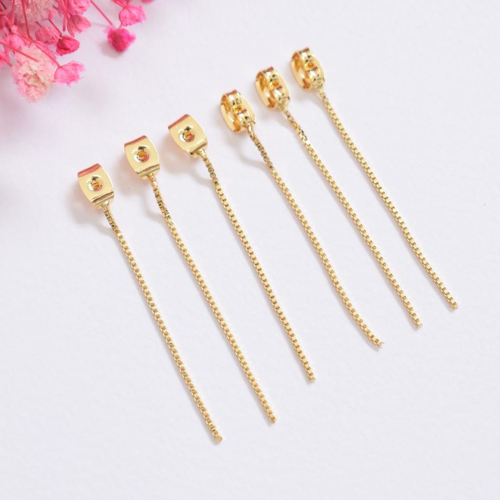 10pcs 14K Bag of Gold Ear Thread, Long Fringed Ear Jewelry Accessories DIY Handmade, Ear Chain