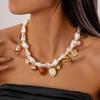 Жемчужное ожерелье с бисером, двухслойное пляжное ожерелье, ювелирное изделие, чокер с кулоном в виде морской звезды, женское