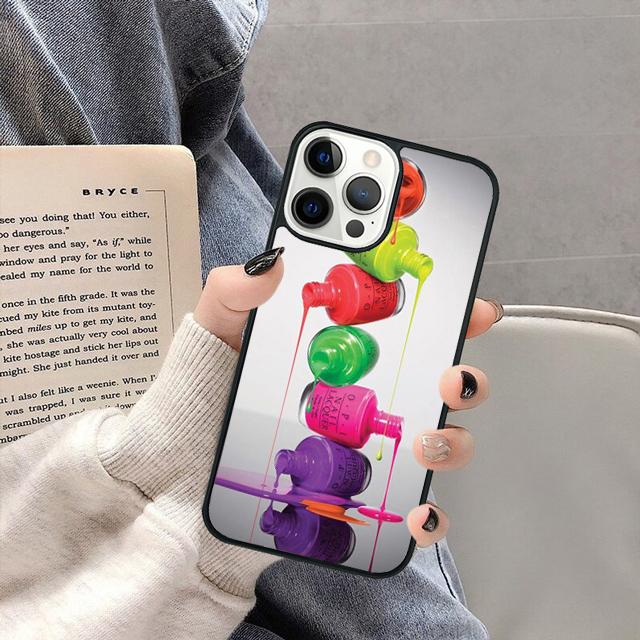 Чехол-коллаж с лаком для ногтей для iPhone 17 Air 16 16e 15 13 14 11 12 Pro Max Plus coque fundas Оболочка